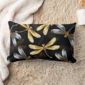 ゴールデントンボのシームレスパターン ランバークッション (ブランケット)