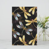 ゴールデントンボのシームレスパターン 便箋 (スタンド正面)