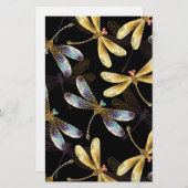 ゴールデントンボのシームレスパターン 便箋 (正面/裏面)