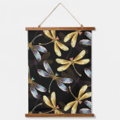 ゴールデントンボのシームレスパターン 吊り下げ型タペストリー (正面2)