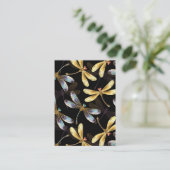 ゴールデントンボのシームレスパターン 名刺 (スタンド正面)