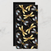 ゴールデントンボのシームレスパターン 案内状 (正面/裏面)