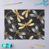 ゴールデントンボのシームレスパターン 薄葉紙 (クラフト)