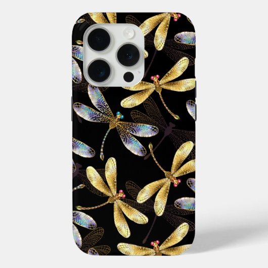 ゴールデントンボのシームレスパターン Case-Mate iPhoneケース (裏面)