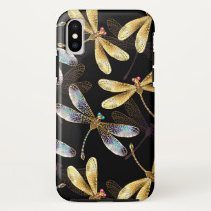 ゴールデントンボのシームレスパターン iPhone X ケース