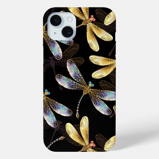 ゴールデントンボのシームレスパターン Case-Mate iPhoneケース (裏面)