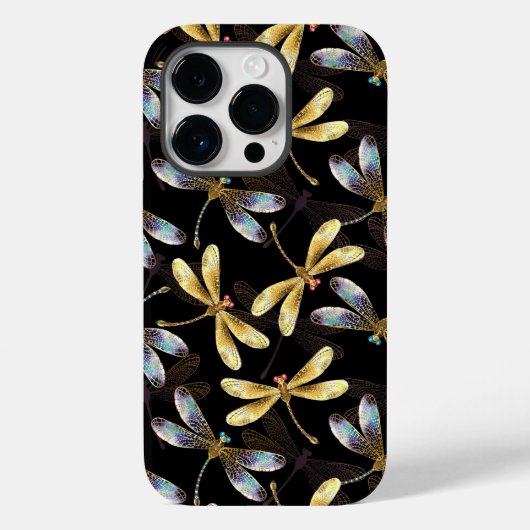 ゴールデントンボのシームレスパターン Case-Mate iPhoneケース (裏面)