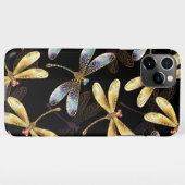 ゴールデントンボのシームレスパターン iPhoneケース (裏面横)