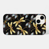 ゴールデントンボのシームレスパターン iPhoneケース (裏面横)