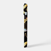 ゴールデントンボのシームレスパターン iPhone 15ケース (左側面)