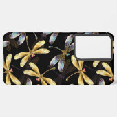 ゴールデントンボのシームレスパターン SAMSUNG GALAXYケース (左側面)