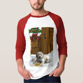 ゴールデンドゥードルのクリスマスギフト Tシャツ