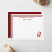 ゴールデンドゥードルサンタ クリスマス 便箋 ノートカード (正面/裏面インサイチュ)