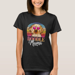 ゴールデンドゥードルママかわいい犬サングラスマザーズヴィン Tシャツ