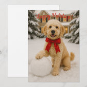 ゴールデンドゥードル ホリデー カード (正面/裏面)