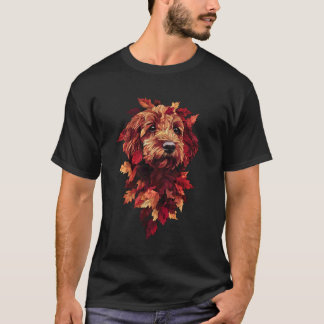 ゴールデンドゥードル ラブラドゥードル 紅葉 秋 犬 イヌ Tシャツ