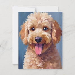 ゴールデンドゥードル | 犬の水彩画 ペット サンキューカード