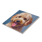 ゴールデンドゥードル | 犬の水彩画 ペット タイル (側面)