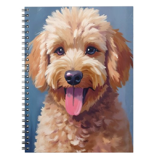 ゴールデンドゥードル | 犬の水彩画 ペット ノートブック (正面)