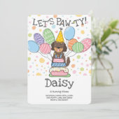 ゴールデンドゥードル 犬の誕生日パーティー招待状 招待状 (スタンド正面)