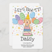 ゴールデンドゥードル 犬の誕生日パーティー招待状 招待状 (正面/裏面)