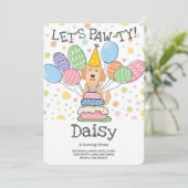 ゴールデンドゥードル 犬の誕生日パーティー招待状 招待状 (スタンド正面)