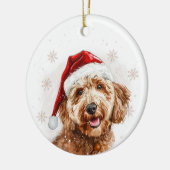 ゴールデンドゥードル 犬 クリスマス 個人用 セラミックオーナメント (左)