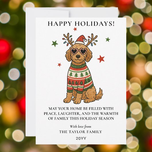 ゴールデンドゥードル 犬 ダサいスウェーター クリスマス