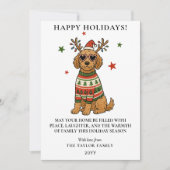ゴールデンドゥードル 犬 ダサいスウェーター クリスマス (正面)