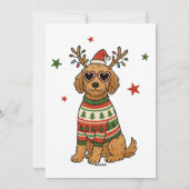 ゴールデンドゥードル 犬 ダサいスウェーター クリスマス (裏面)