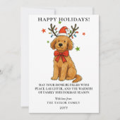 ゴールデンドゥードル 犬 トナカイの角 クリスマス (正面)