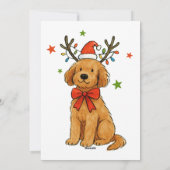 ゴールデンドゥードル 犬 トナカイの角 クリスマス (裏面)