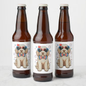 ゴールデンドゥードル 犬 250周年 愛国的な ビールラベル (ボトル)