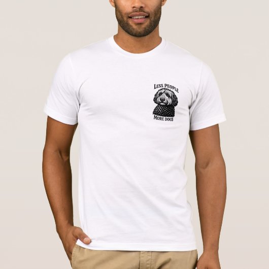 ゴールデンドゥードル Less People More Dogs Tシャツ (正面)