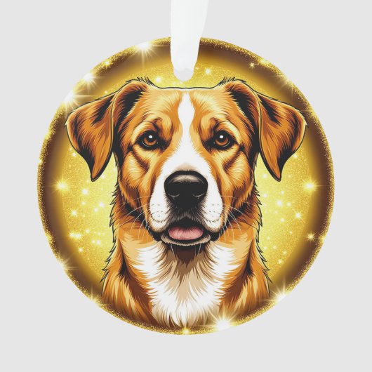 🐶 ゴールデンドッグの肖像 高級感のある装飾品 オーナメント (正面)