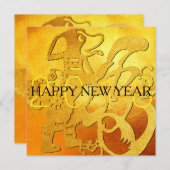 ゴールデンドッグイヤー中国のペーパーカット2018招待状 招待状 (正面/裏面)