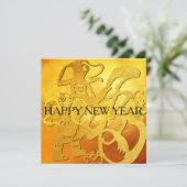 ゴールデンドッグイヤー中国のペーパーカット2018招待状 招待状 (スタンド正面)