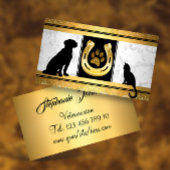 ゴールデンドッグキャットホースシューグリッターポービジネスカード 名刺