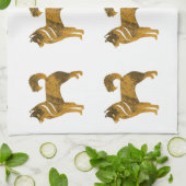 ゴールデンドッグタオルはしゃぎ キッチンタオル (折り畳み)