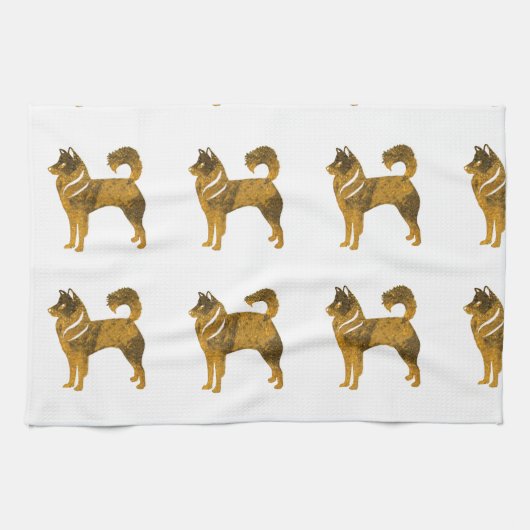 ゴールデンドッグタオルはしゃぎ キッチンタオル (横)