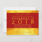 ゴールデンドッグ中国のイヤー金ゴールドのペーパーカット4.25x5.5C 招待状 (裏面)