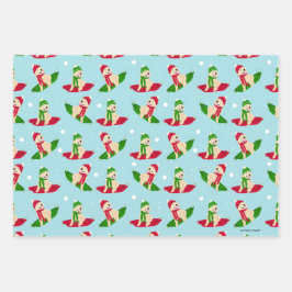 ゴールデンドッグ冬用ソーサーズスラードデイギフトラップセット3 ラッピングペーパーシート