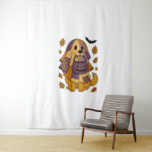 ゴールデンドッグ幽霊ハロウィーン タペストリー (インサイチュ)