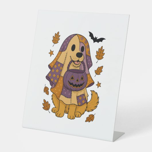 ゴールデンドッグ幽霊ハロウィーン 台座サイン (正面)
