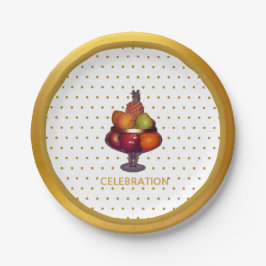 ゴールデンドットとフルーツ ペーパープレート