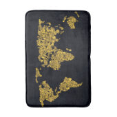 ゴールデンドットの世界地図 バスマット (正面縦)