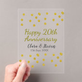 ゴールデンドットグリッターhappy 20th anniversary 結婚's アクリル招待状 (インサイチュ (ポータブル))