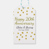 ゴールデンドットスパークルハッピー20周年記念結婚式 ギフトタグ (裏面)