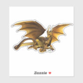 ゴールデンドラゴンと金ゴールドバー宝石の宝 シール (シート)