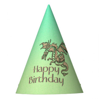 ゴールデンドラゴングリーン誕生日 パーティーハット